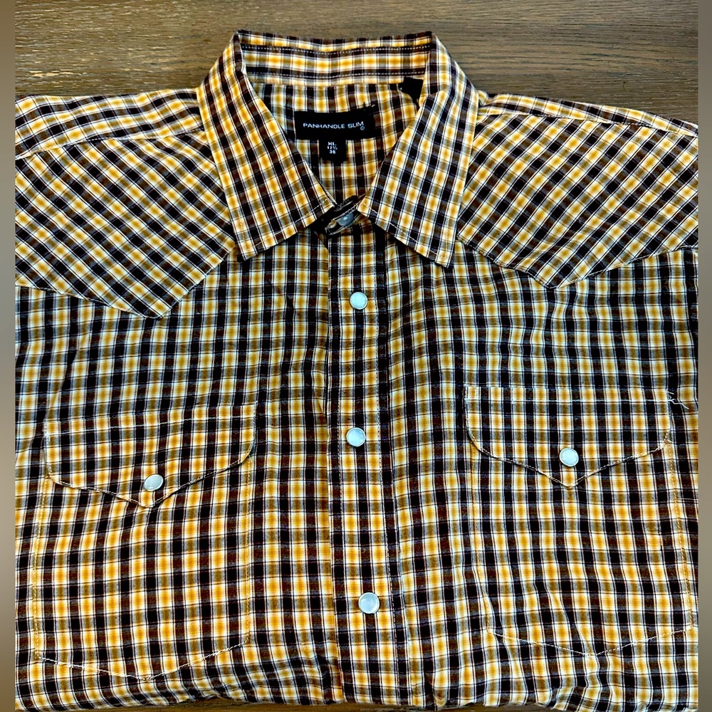 Panhandle Slim Pearl Snap‎ Long Sleeve Size XL